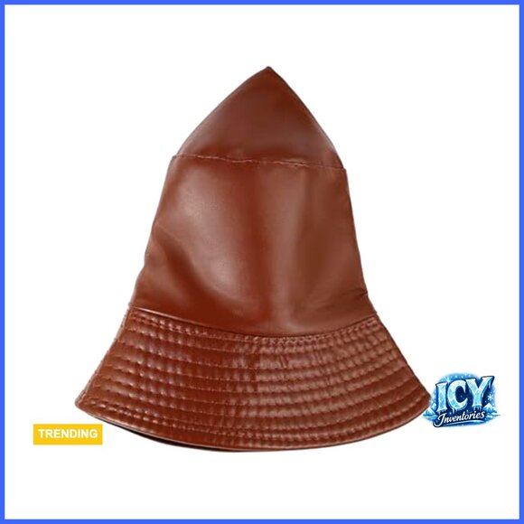 Reversible PU Leather Bucket Hat Adjustable Fishing Cap Unisex One Size main image 5